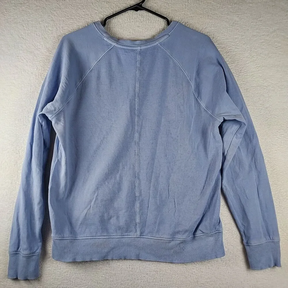 Athleta Womens Sundown Long-sleeved Blue Shirt Size Small
